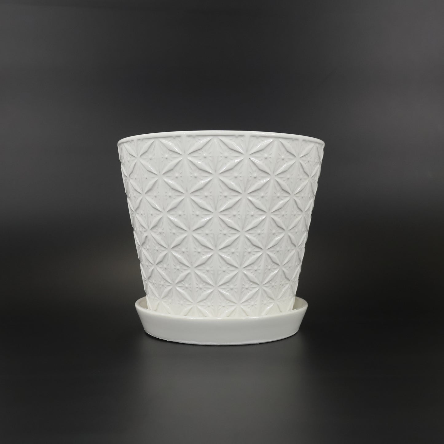 An image of the White Porcelain Start design ceramic container.